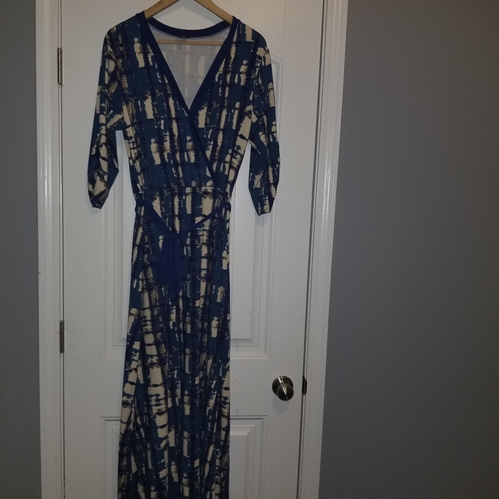 Blue printed dress